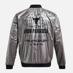 Under Armour Project Rock Men's Iron Paradise Silver Disrupt Bomber Jack…